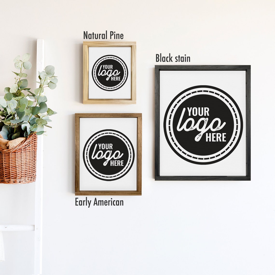 Custom Business Logo on Canvas Personalized Wood Framed Sign Wall Poster - Image 3