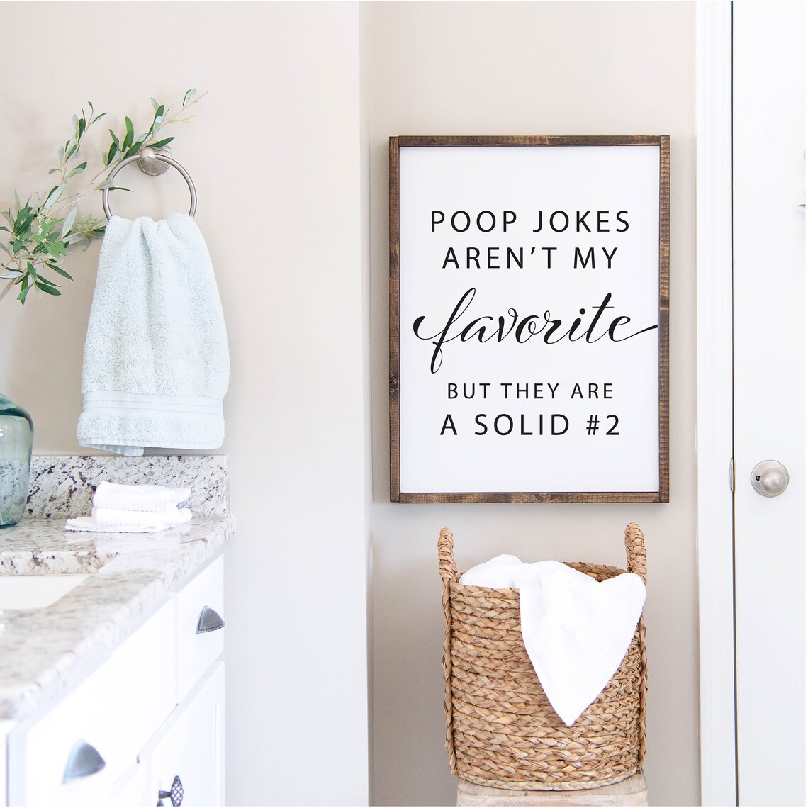 Poop Jokes Arent My Favorite But They Are A Solid 2 Bathroom Decor Funny Bathroom Wall Decor Custom Home Decor Modern Farmhouse - Image 2