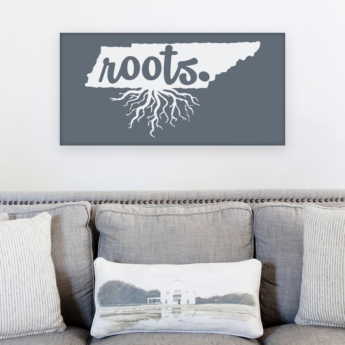 Tennessee Roots State Silhouette Rustic Whitewash Farmhouse Poster - Image 3