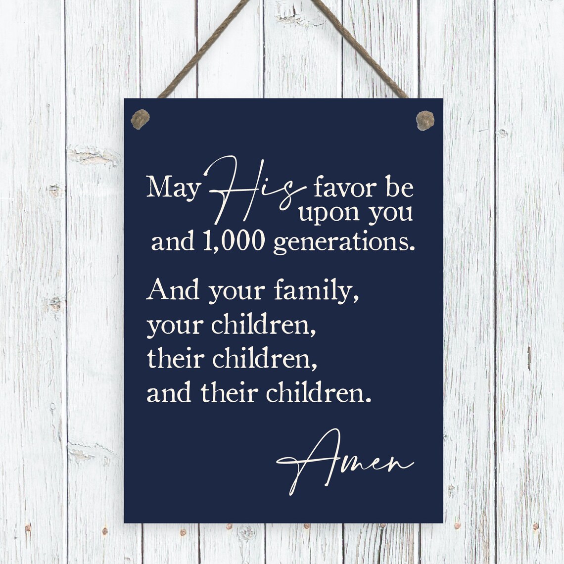 May His Favor Be Upon You Christian Blessing Family Scripture Wall Poster - Image 2