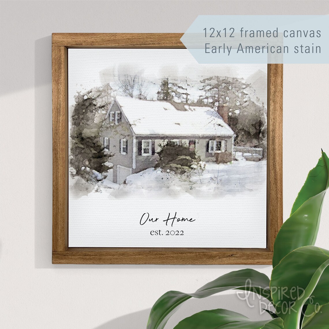Personalized House Portrait Watercolor Effect Art Print - Image 3