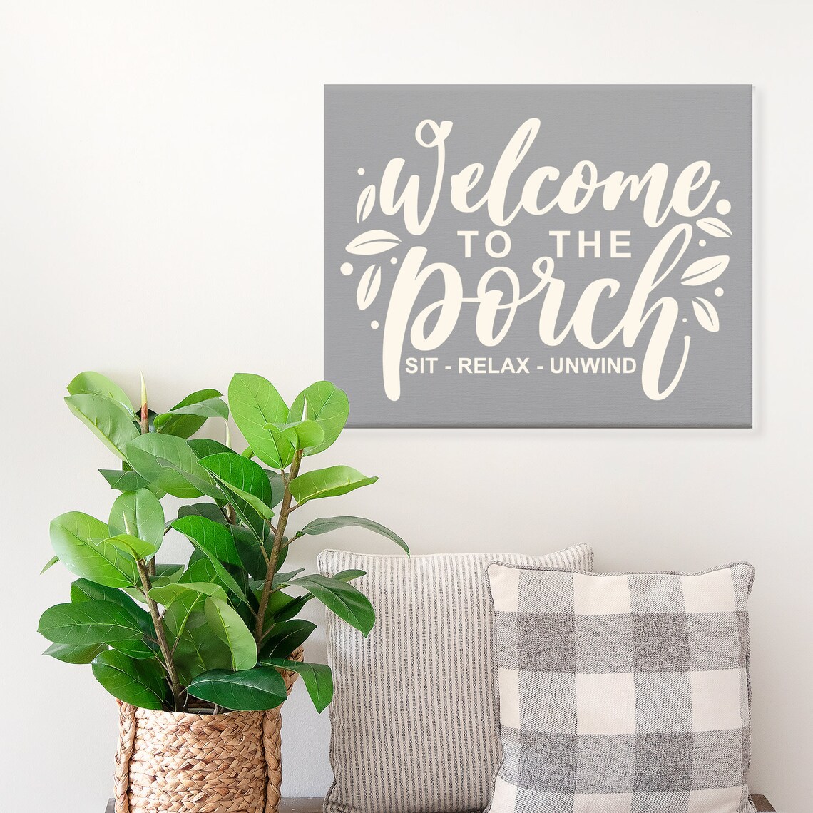 Welcome To The Porch Farmhouse Sign Art Print - Image 3