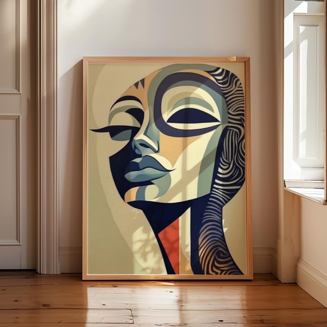 Matisse-Inspired Abstract Woman Face Art Print