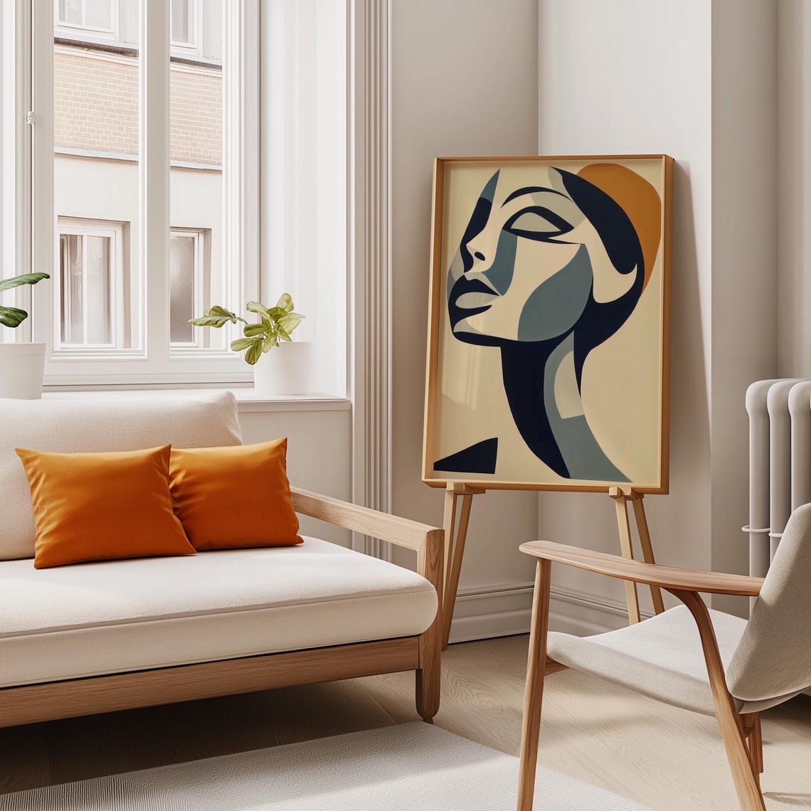 Matisse-Inspired Abstract Women's Face, Minimal Art - Image 3