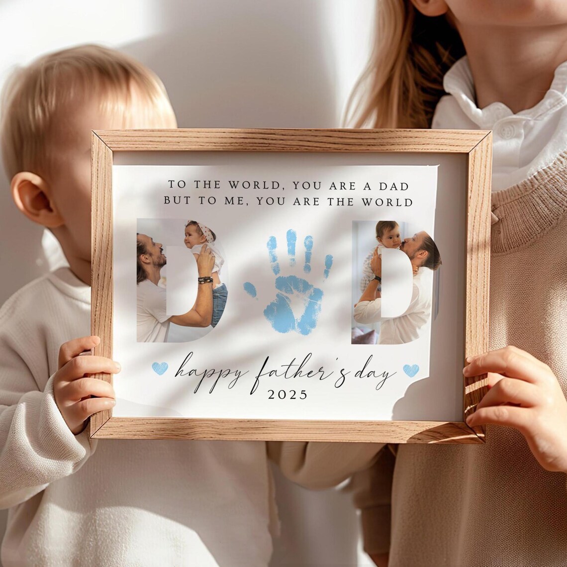 Father's Day Handprint Gift, DIY Craft Art Print - Image 3