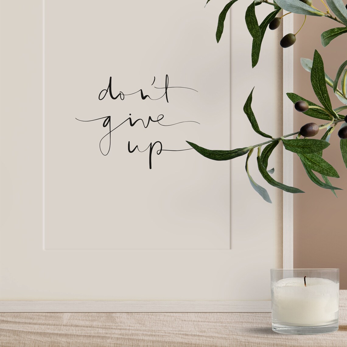 Dont Give Up Motivation Typography Art Print - Image 3