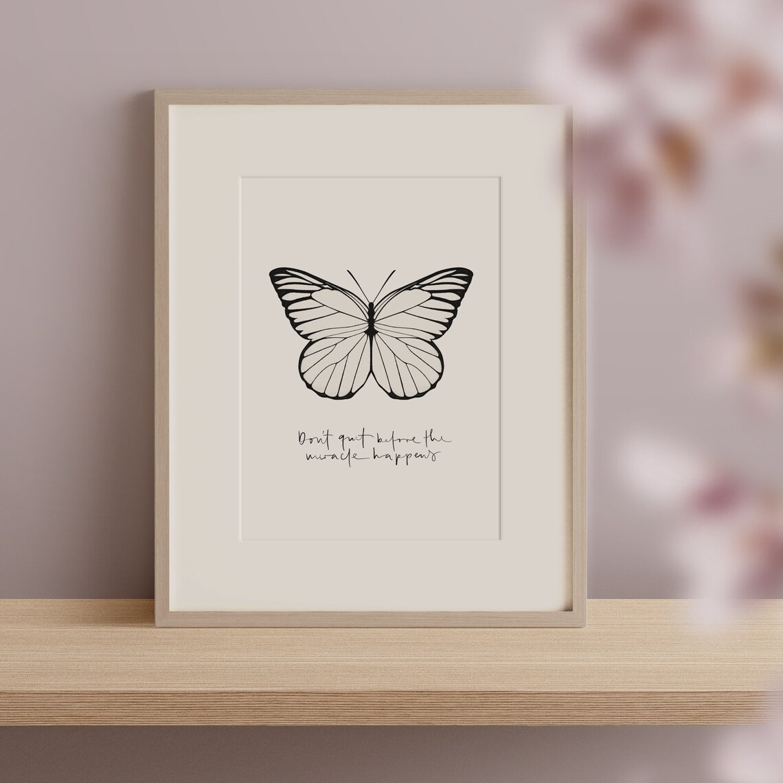 Butterfly Typography Art Print, Dont Quit Quote - Image 2