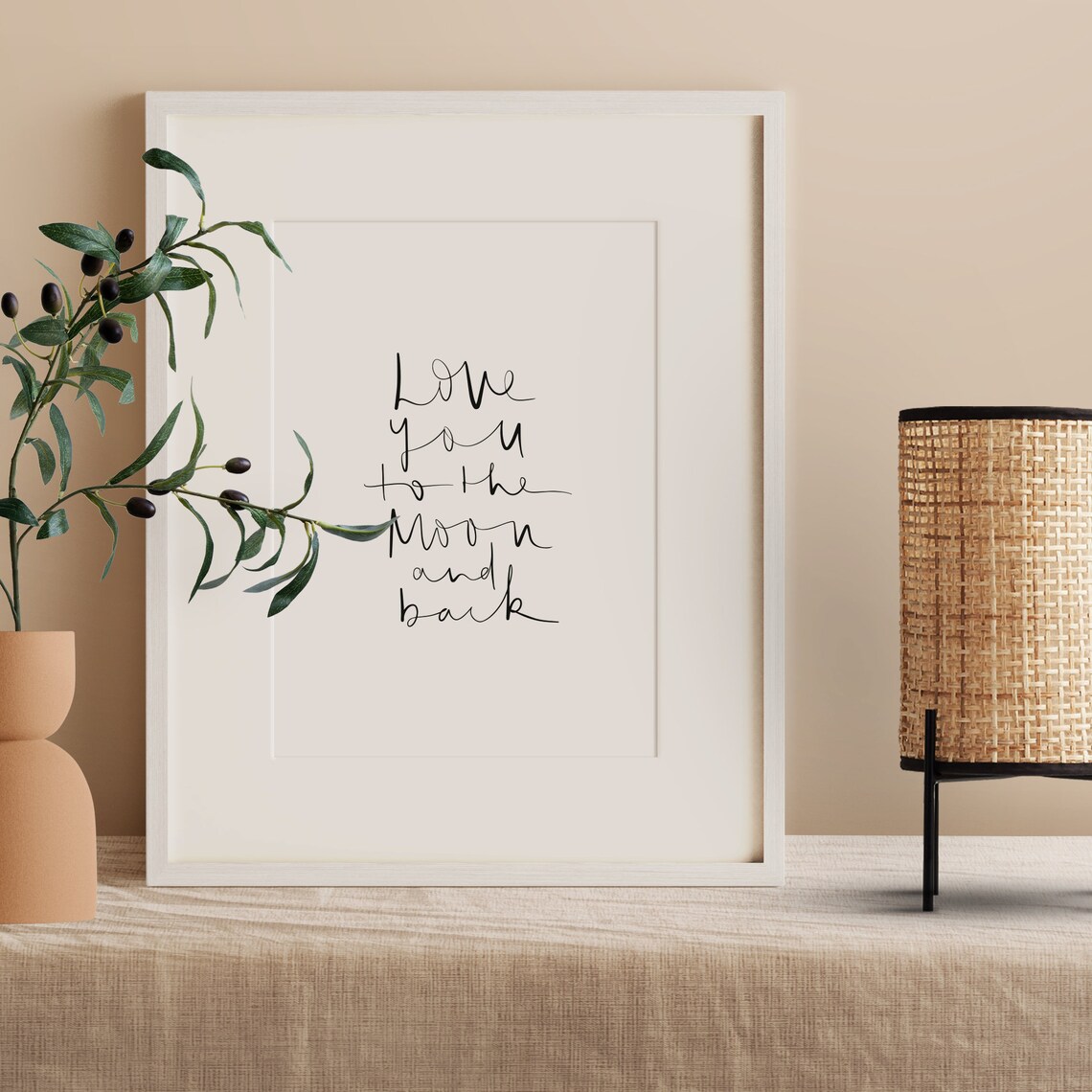 Love You To The Moon And Back Love Quote Art Print - Image 2