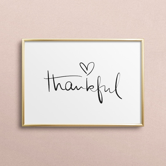 Thankful Typography Art Print, Spiritual Quote