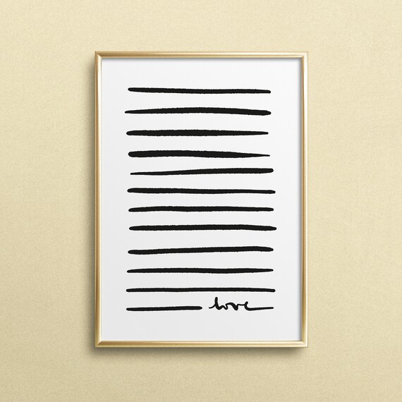 Poster Print Wallart Fine Art Print Quotes Sayings Typography Art Love Design Stripes Style Handlettering Gift Idea Birthday