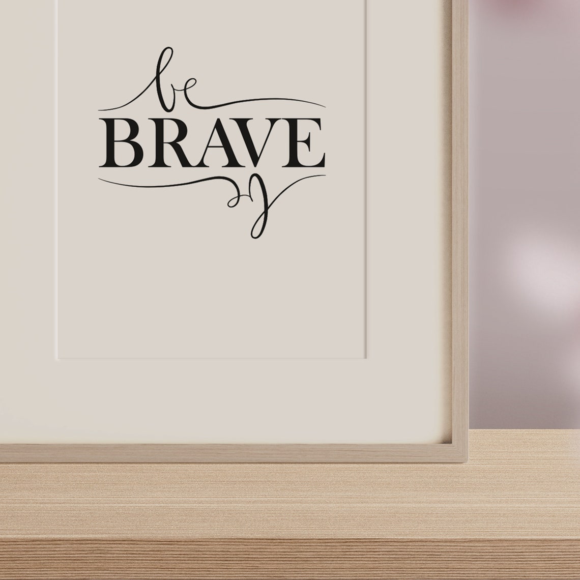 Be Brave Bold Script Minimalist Black White Courage Quote Poster - Image 3