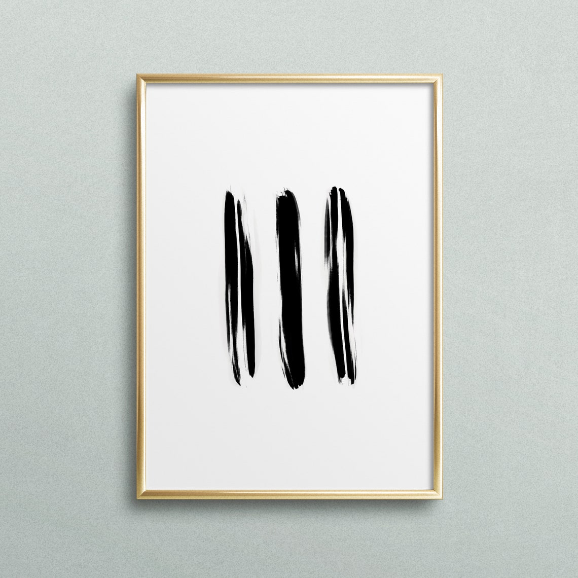 Bold Black Brushstroke Lines Minimalist Abstract Ink Art Poster
