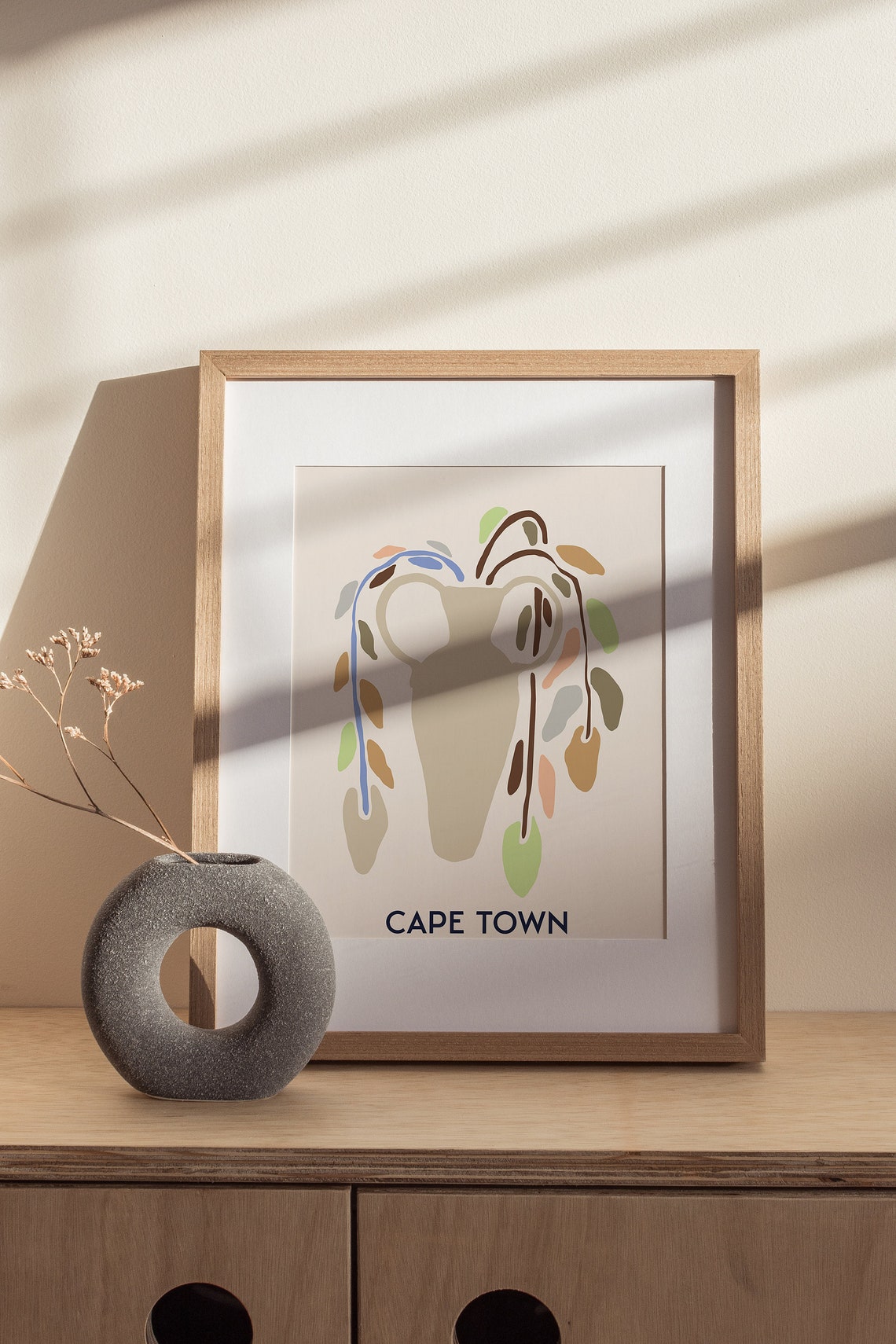 Cape Town Abstract Vase Botanical Minimalist Modern Art Poster - Image 2