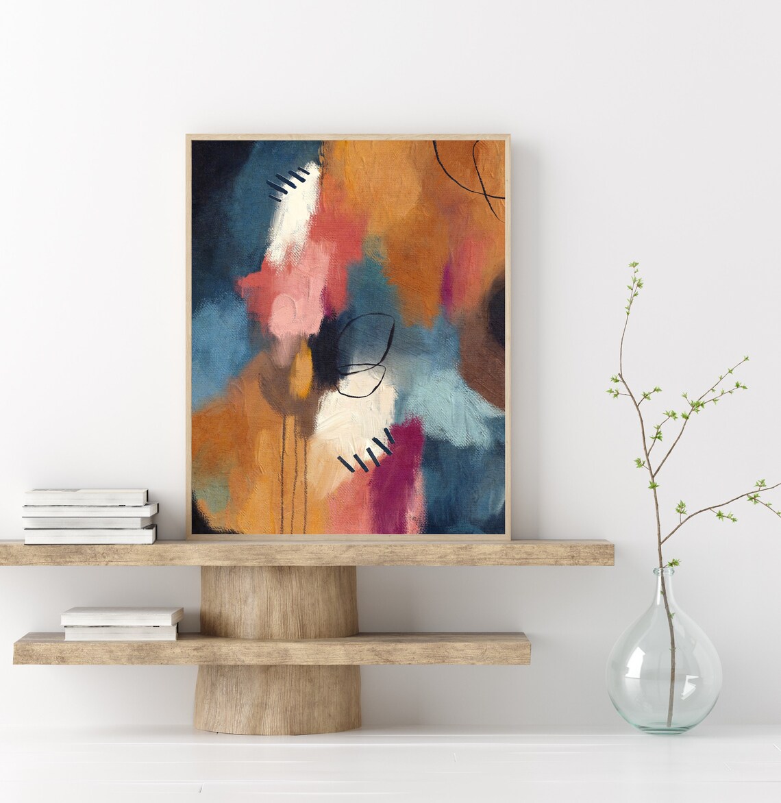 Colorful Abstract Modern Painting, Wall Art Print