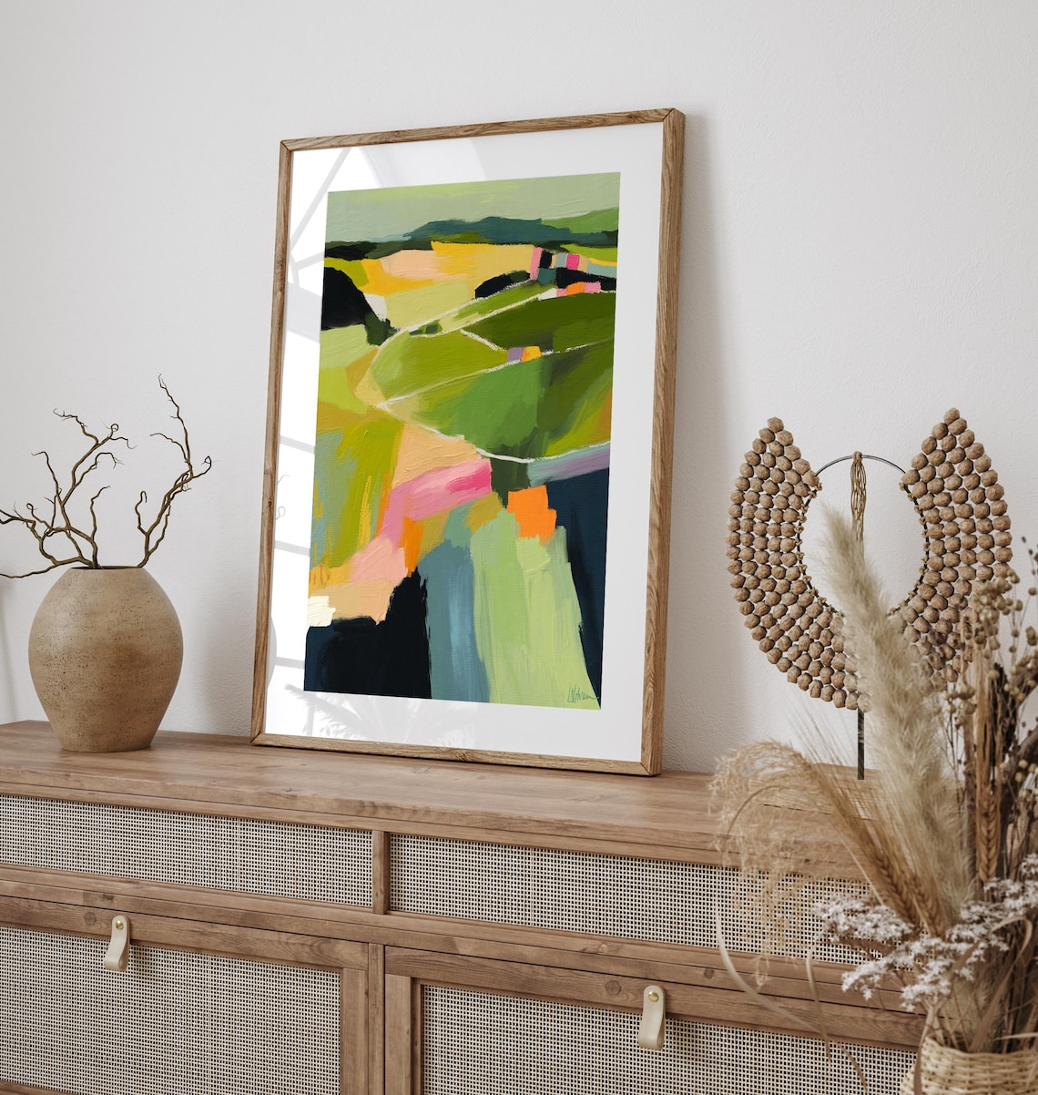Green Abstract Landscape Coastal Art Print