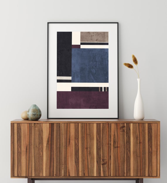 Geometric Neutral Abstract, Mid Century Modern Poster
