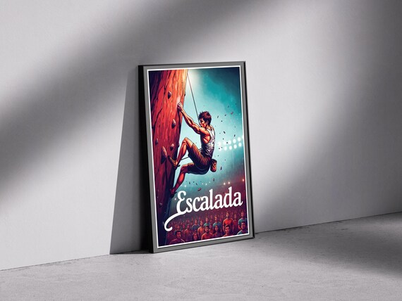 Escalada Rock Climbing Competition Dramatic Sports Poster Art