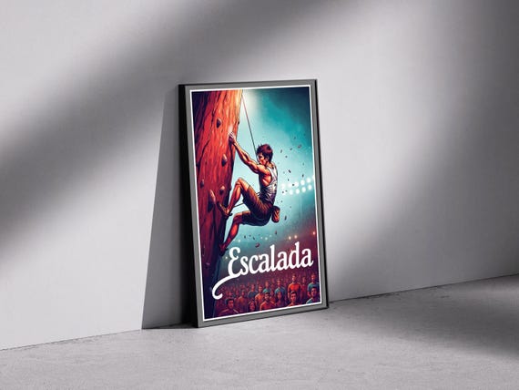 Rock Climbing Art Print Vibrant Sports Wall Decor