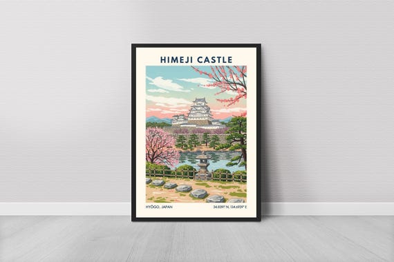 Himeji Castle Garden Art Print Japanese Travel Poster