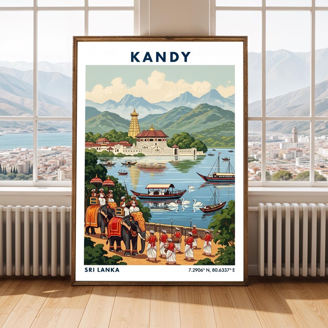 Kandy Sri Lanka Vintage Travel Poster, Art Print