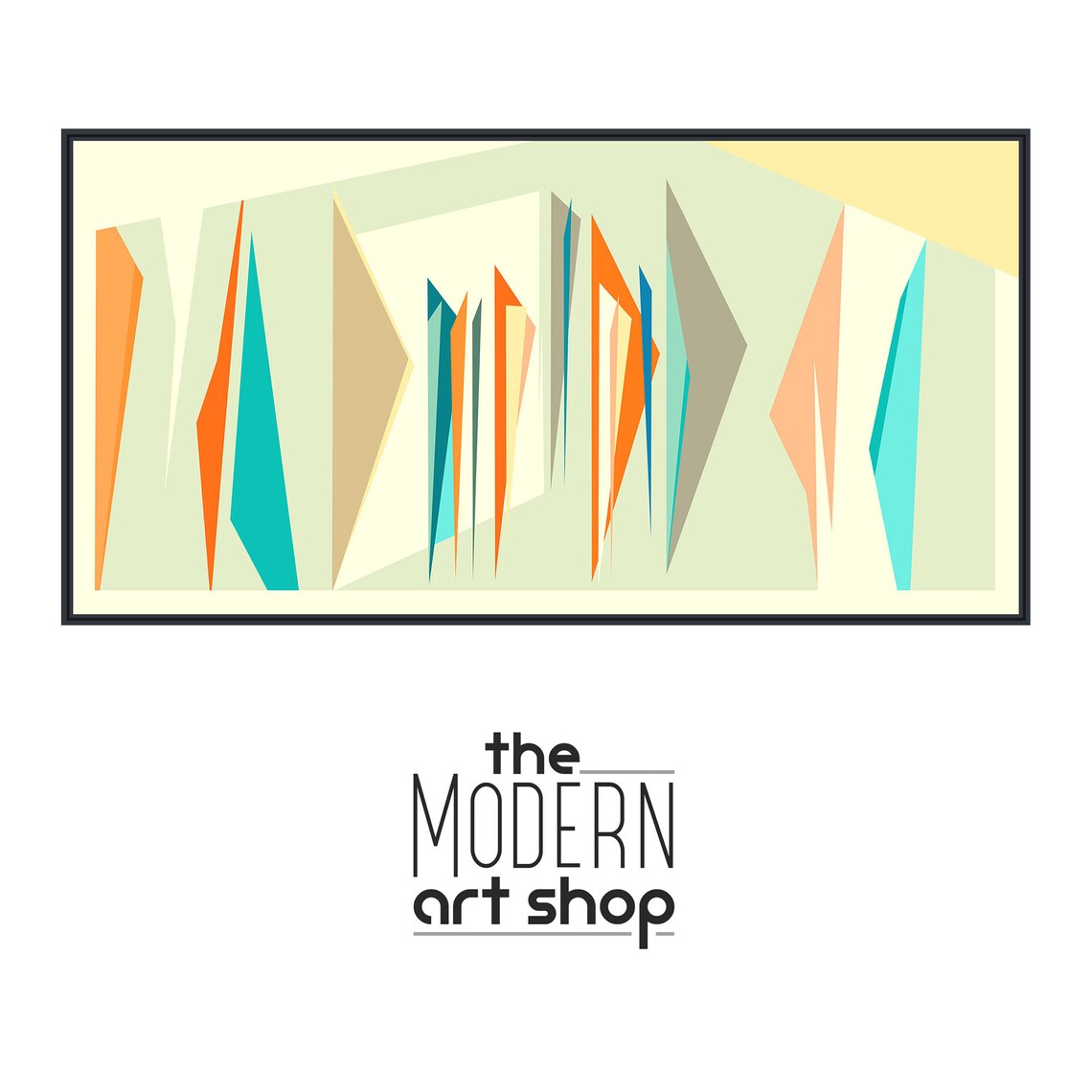 Mid Century Geometric Abstract Panoramic Art Print - Image 4