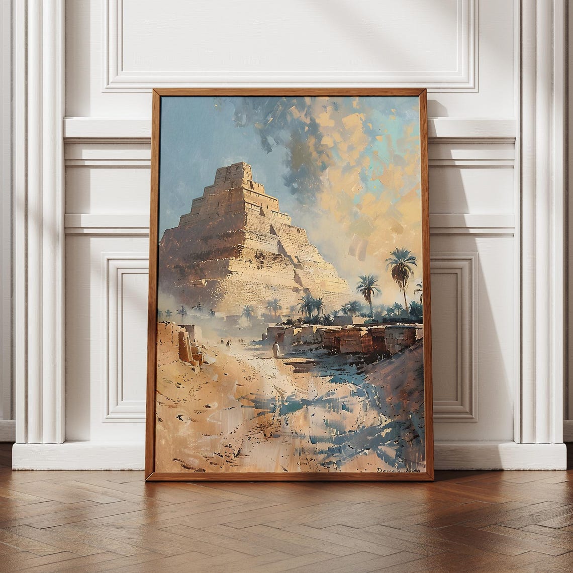 Saqqara Step Pyramid Egypt Desert Impressionist Painting Poster