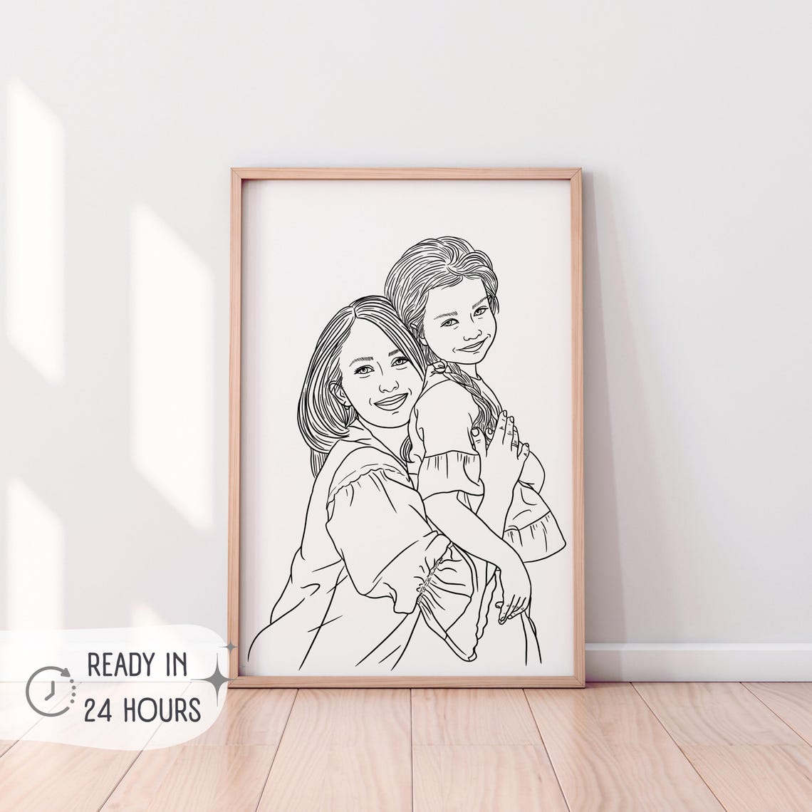 Custom Line Drawing, Personalized Family Art Print