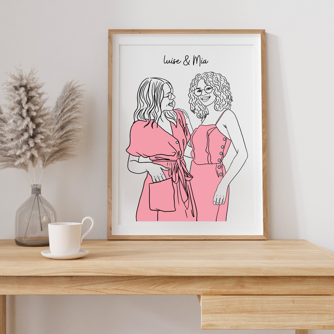 Best Friend Gift, Minimal Line Art Anniversary - Image 4