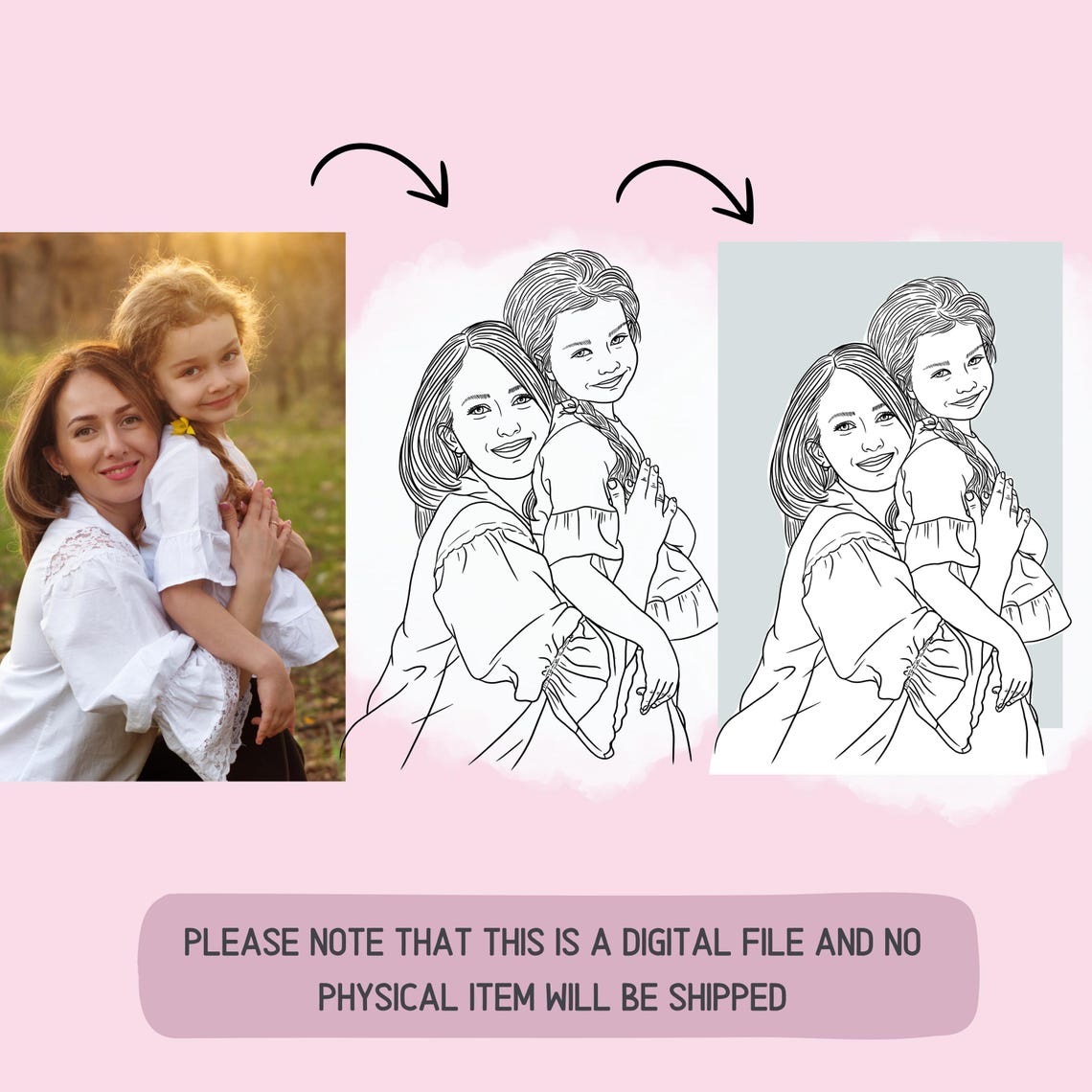 Custom Line Drawing, Personalized Family Art Print - Image 2