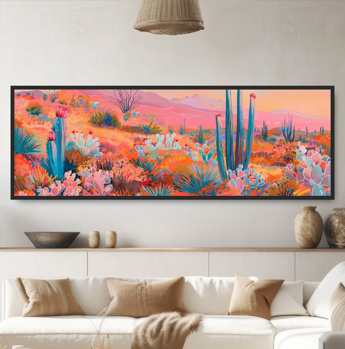 Desert Cactus Art Print, Modern Boho Southwest