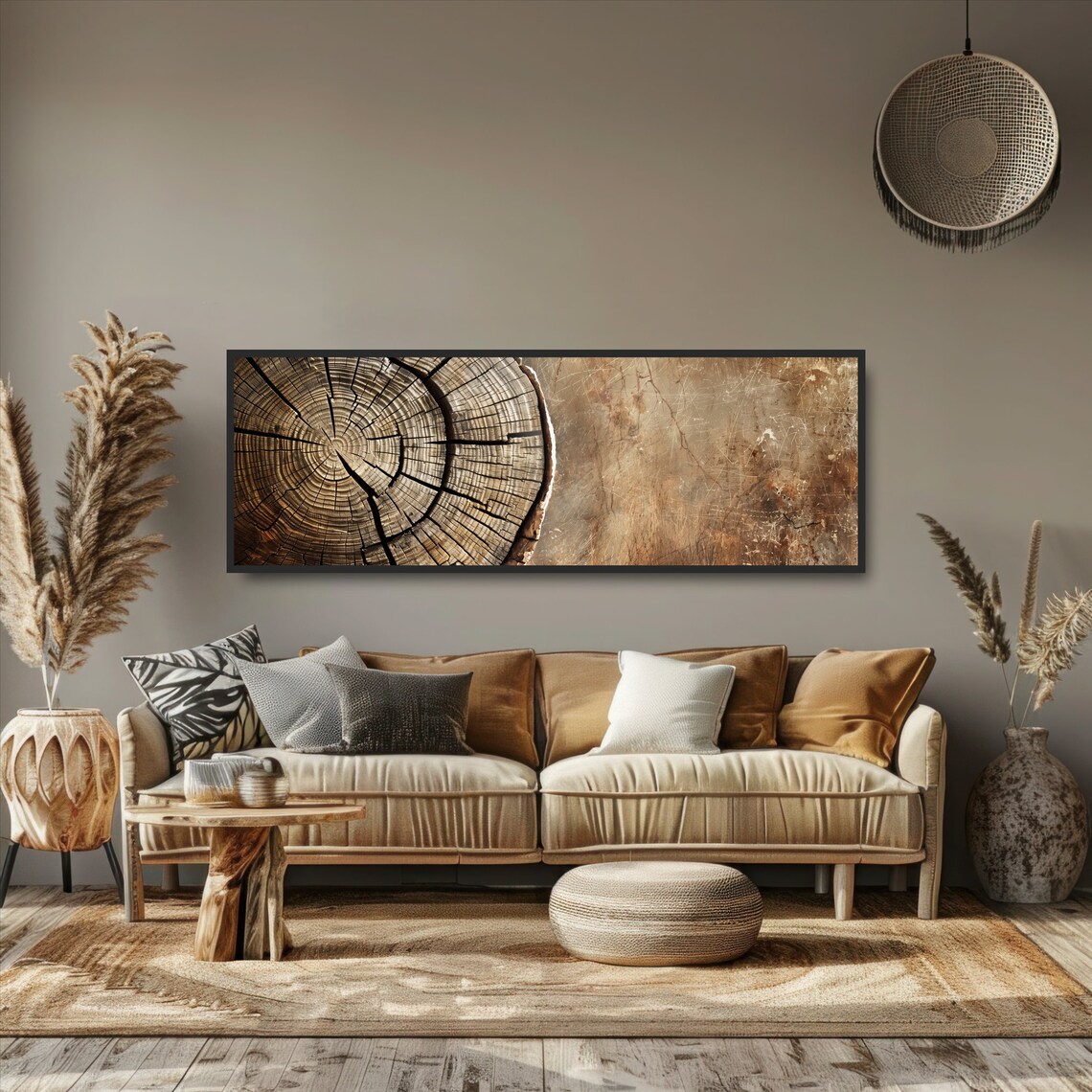 Rustic Wood Log and Stone Art Print, Cabin Decor - Image 5