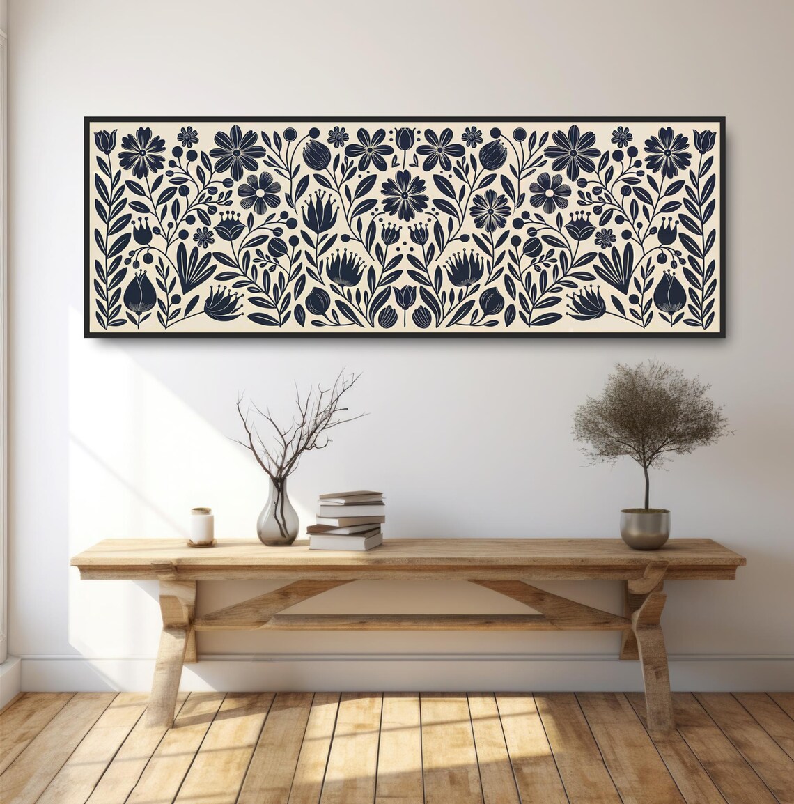 Panoramic Floral Botanical Art Print, Minimalist Boho - Image 2