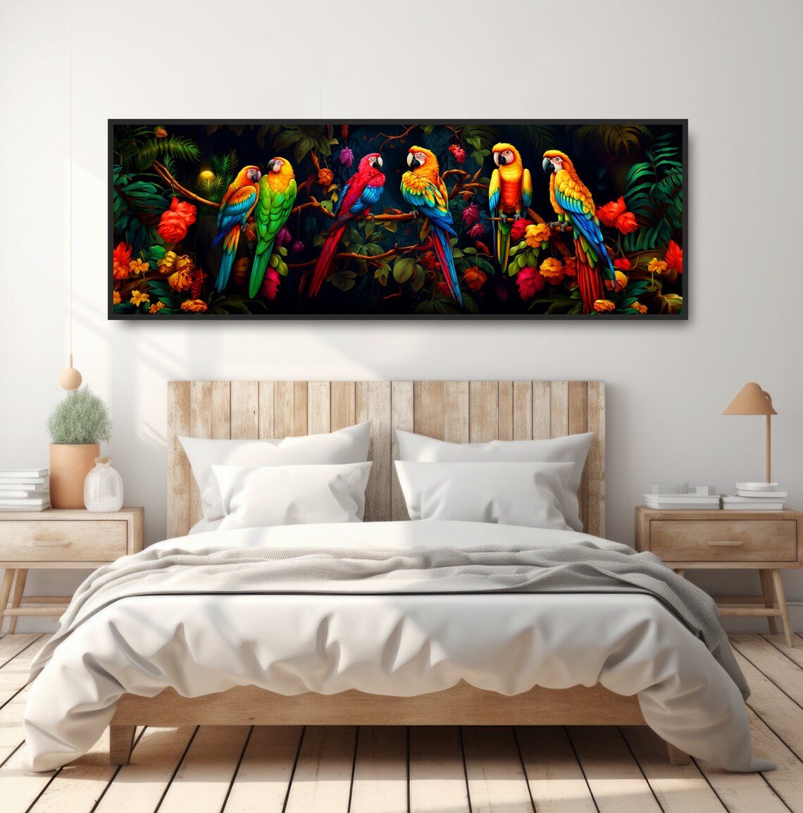 Colorful Jungle Parrots Art Print, Tropical Birds - Image 4