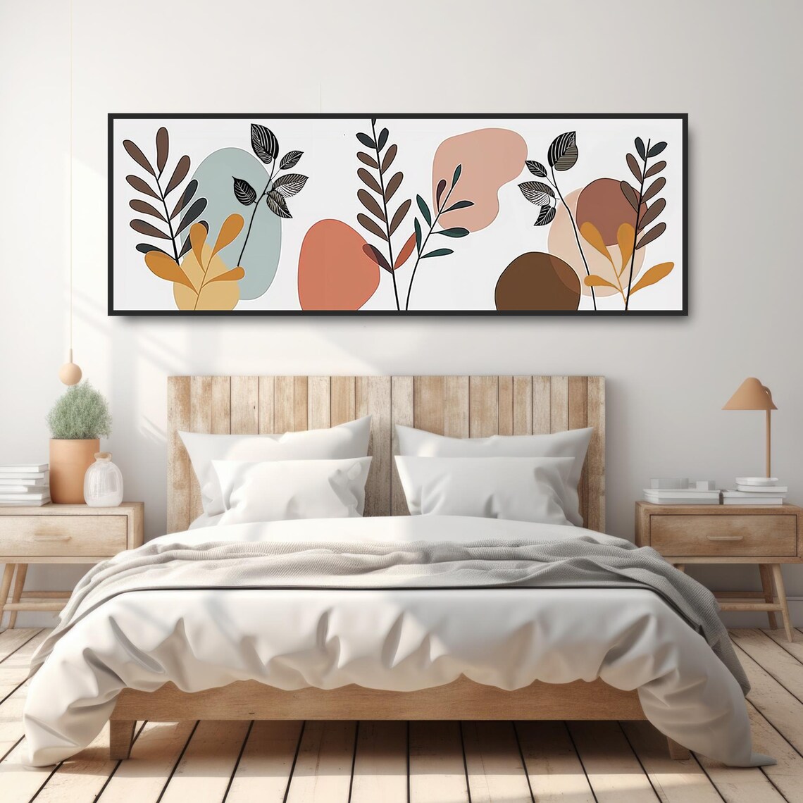 Mid Century Modern Boho Plant Abstract Art Print - Image 4