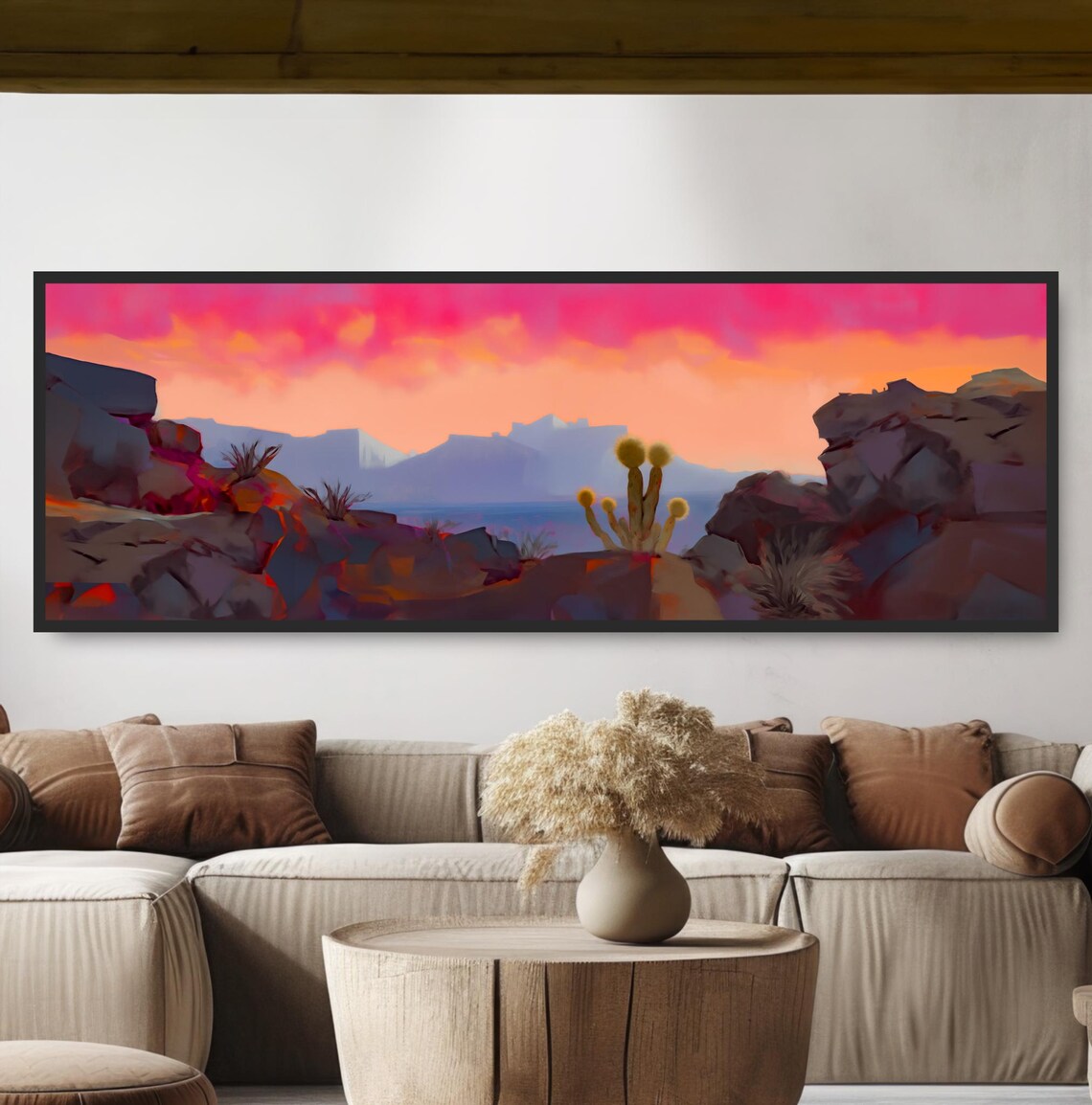 Desert Mountain Sunset, Modern Southwest Art Print