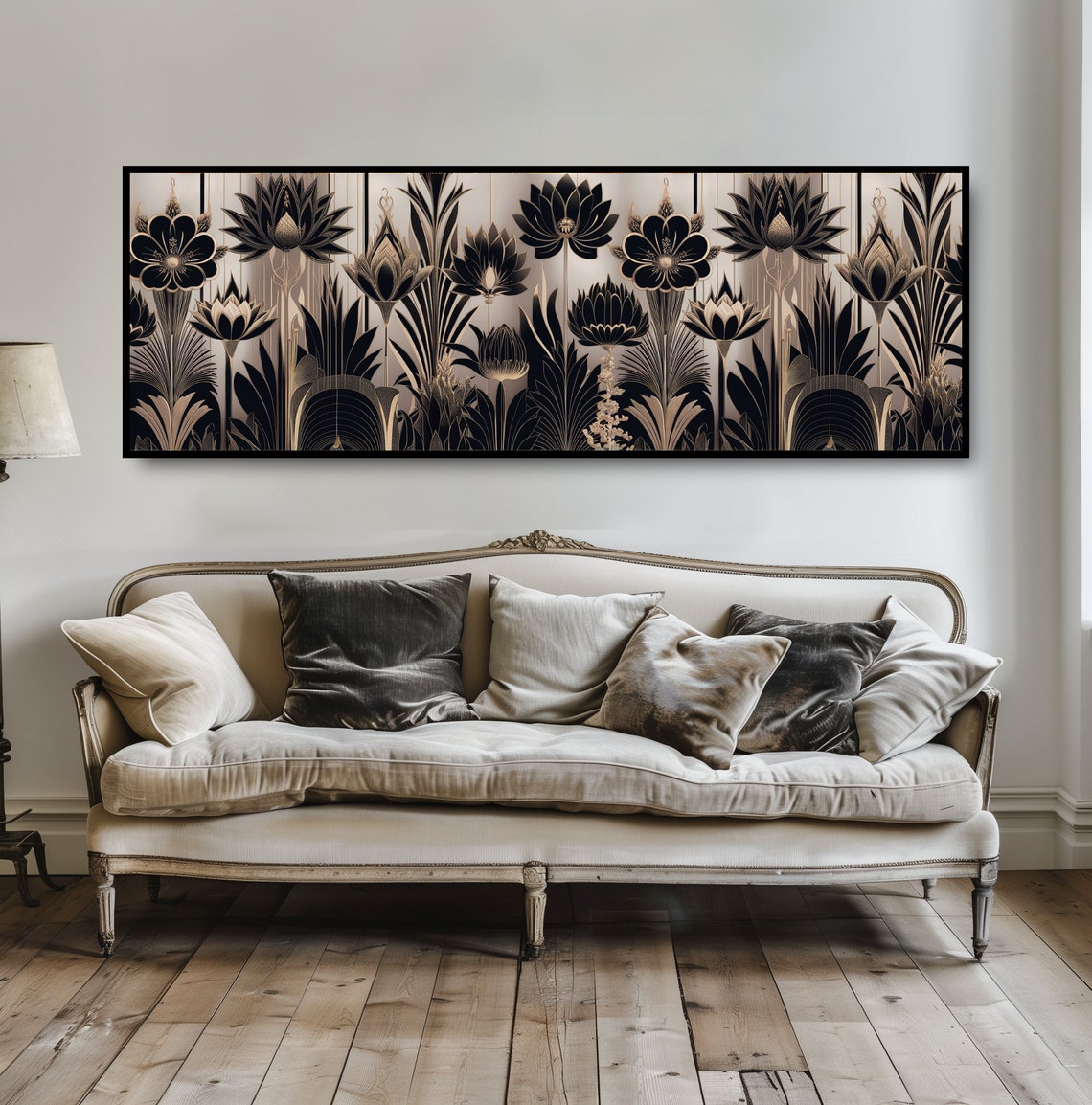 Art Deco Black Gold Floral Pattern Luxury Vintage Glam Wall Poster - Image 5