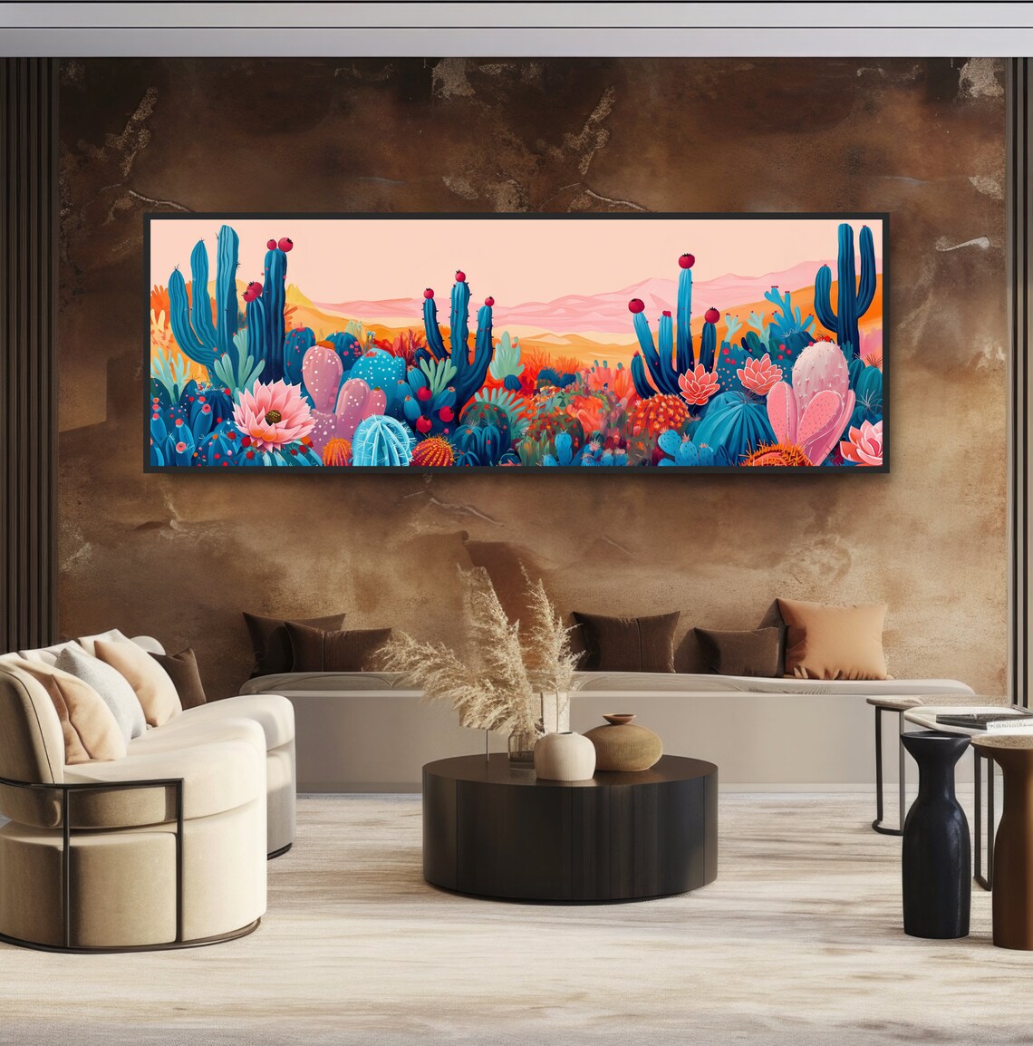 Colorful Neon Desert Cactus Abstract Poster Print - Image 5