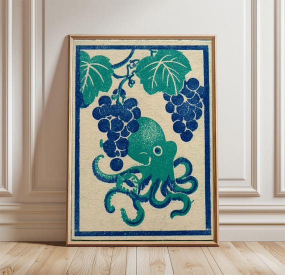Octopus Coastal Sea Life Art Print