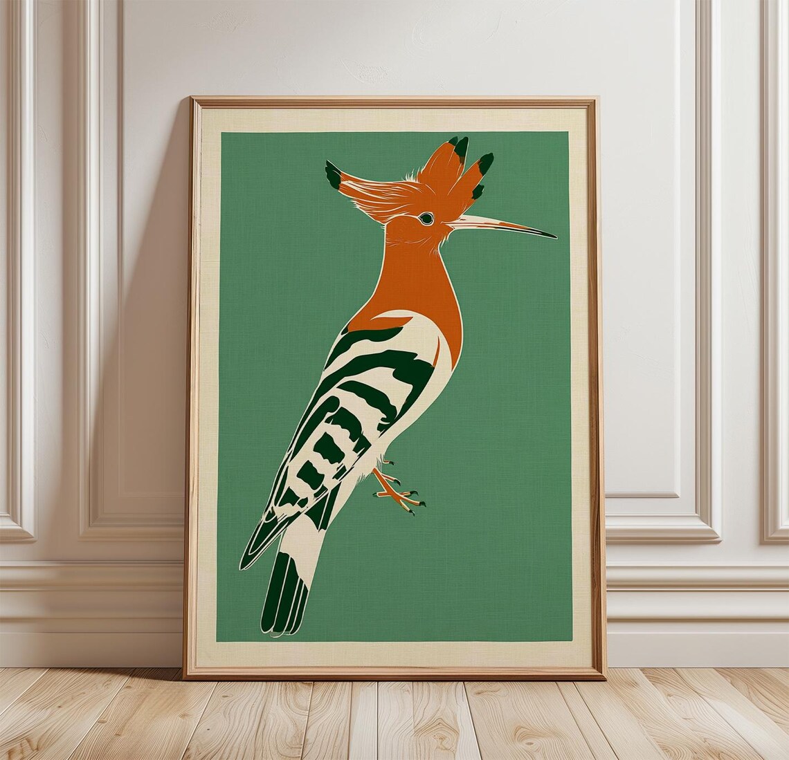 Hoopoe Bird, Minimalist Nature Art Print
