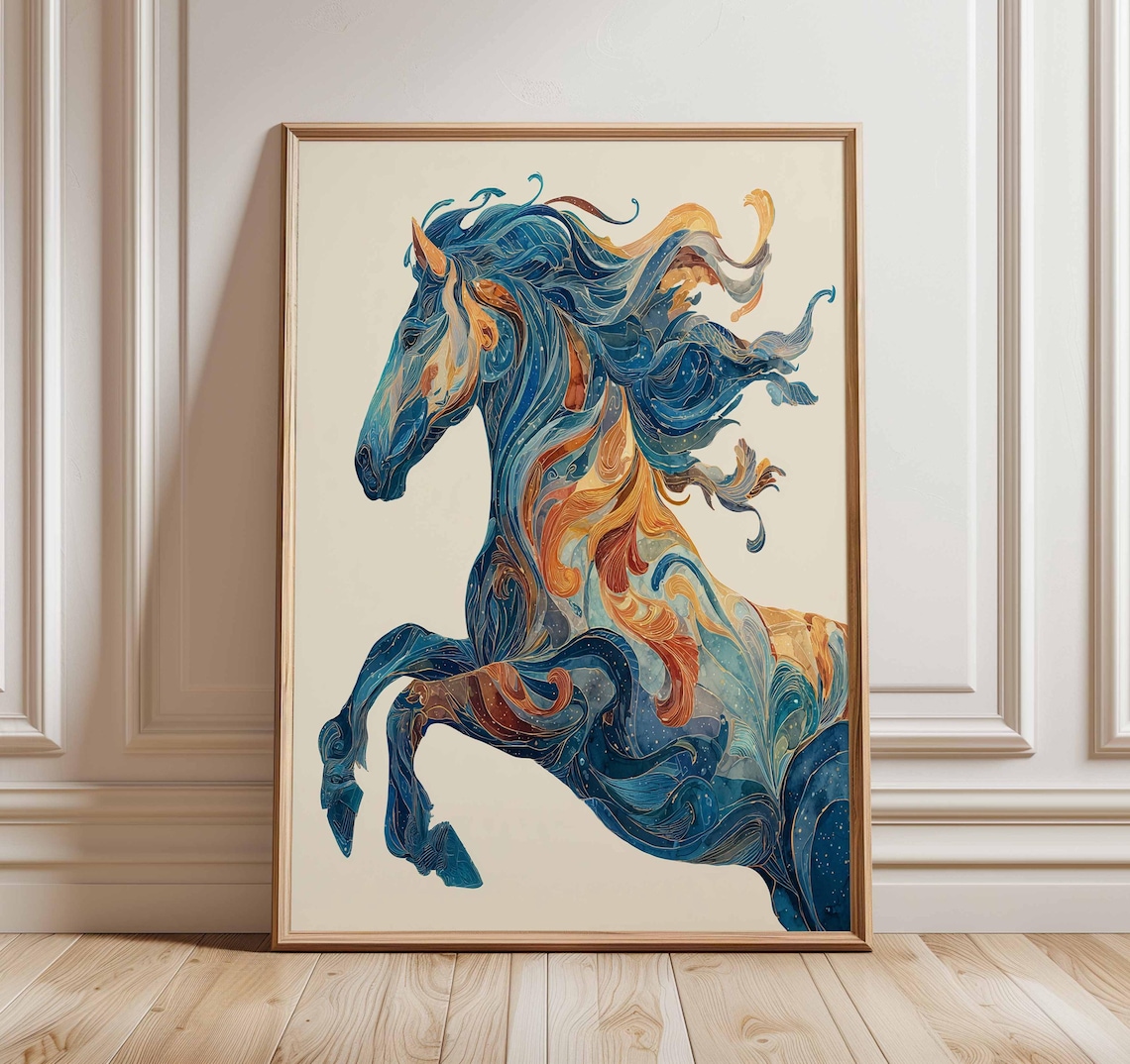 Abstract Horse Poster, Modern Equine Art Print