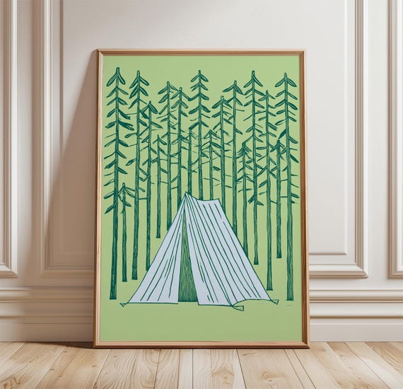Camping Tent Poster, Outdoor Adventure