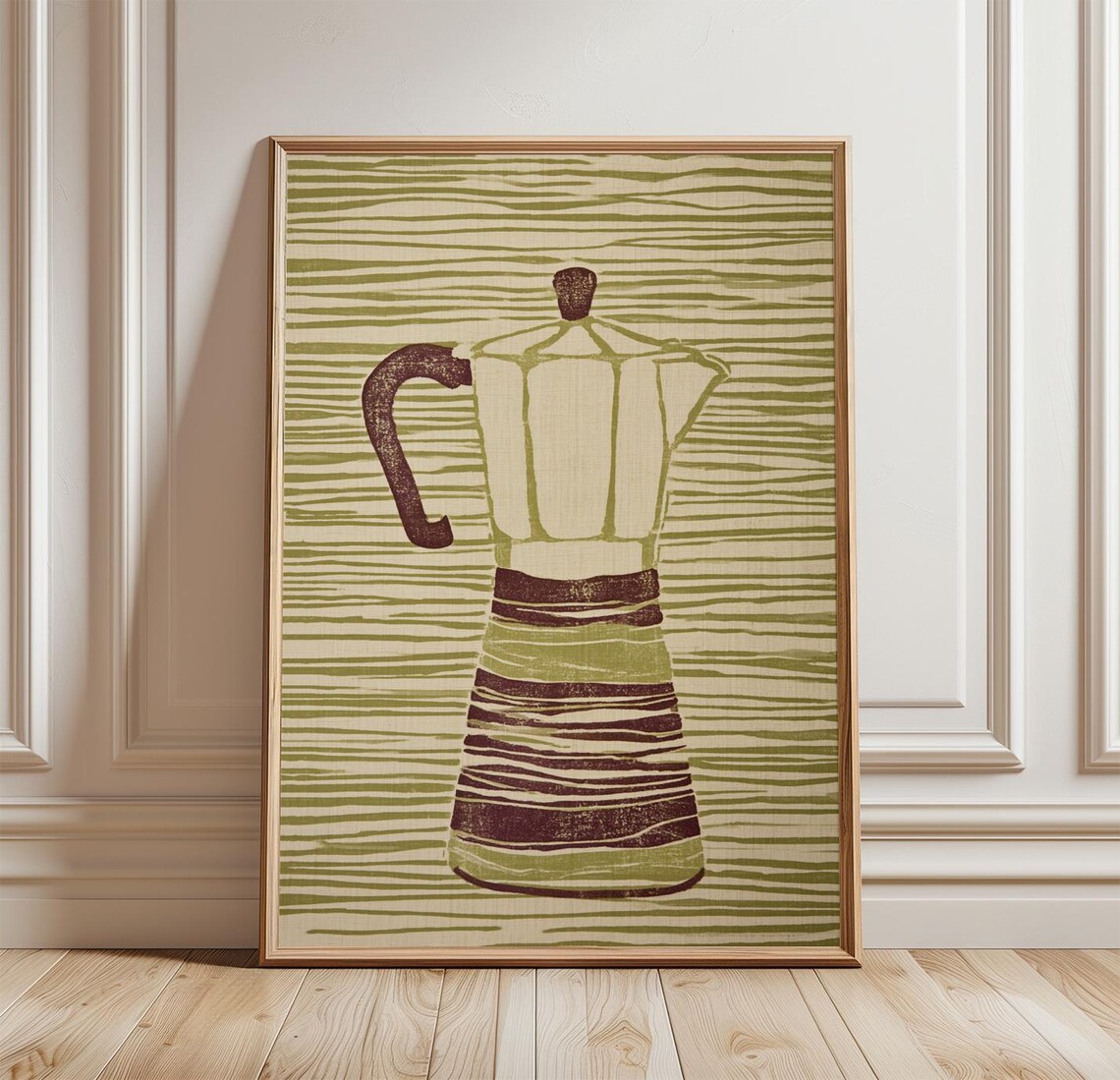Espresso Coffee Pot Kitchen Wall Art, Moka Print