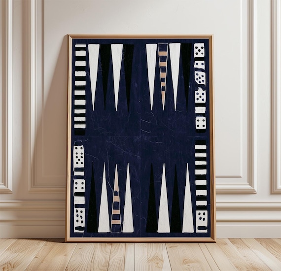 Backgammon Board Abstract Game Room Art Print