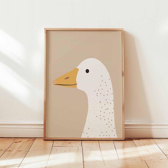 Minimalist Scandinavian Duck Nursery Kids Room Wall Decor Poster