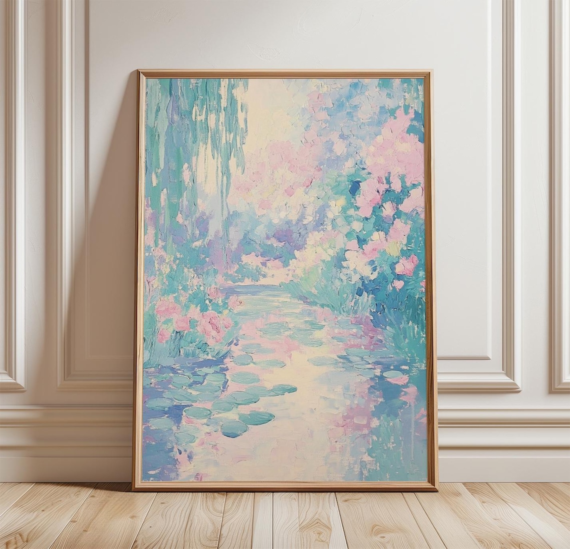Pastel Landscape Poster, Impressionist Garden Art Print