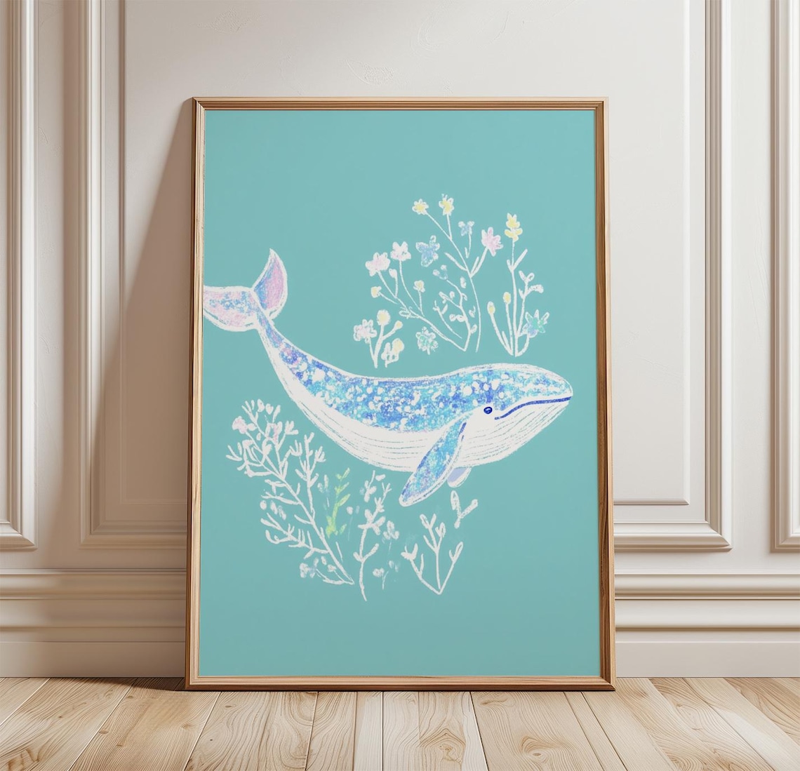 Whale Poster, Coastal Sea Life Art Print