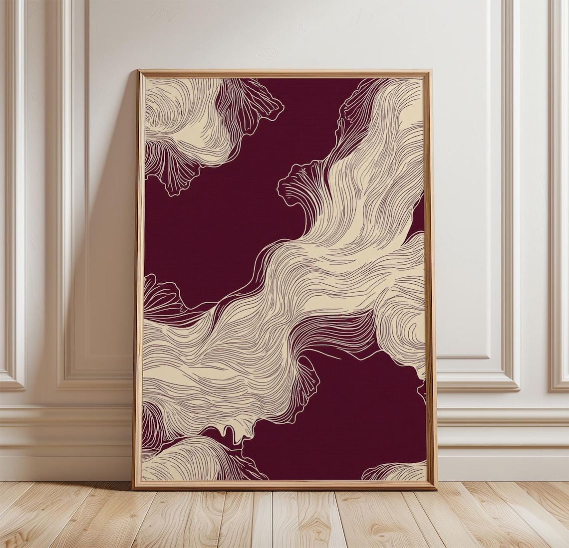 Abstract Wave Poster, Minimalist Ocean Art Print
