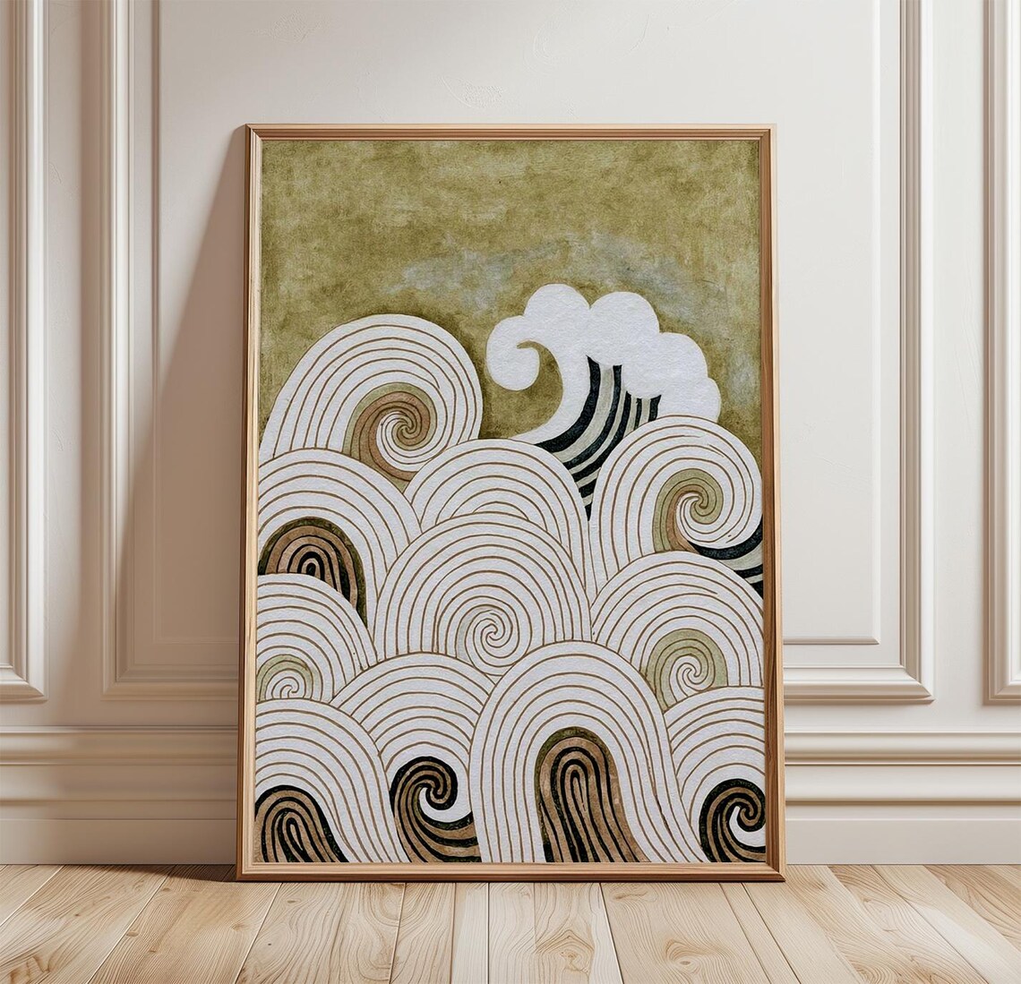 Abstract Ocean Waves, Minimal Coastal Wall Art
