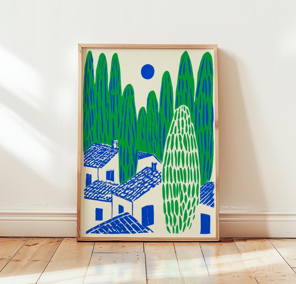 Mediterranean Village Bold Graphic Art Print