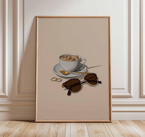 Iced Coffee Minimalist Kitchen Art Print